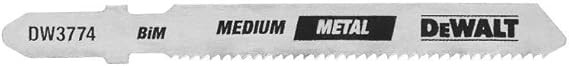 DEWALT DEW-DW3774-5 3in 18 TPI Medium Metal Cut Cobalt Alloy Steel T-Shank Jig Saw Blades 5 Pieces