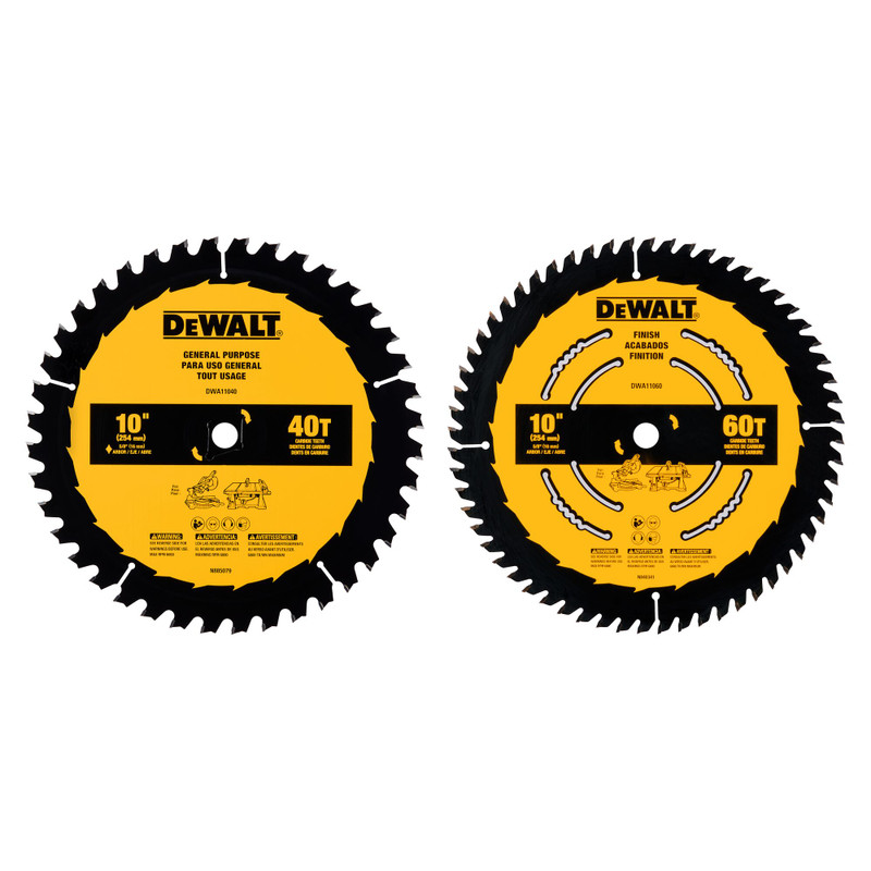 DEWALT DEW-DWA110CMB 60T And 40T 10in Saw Blade General Purpose Combo Pack
