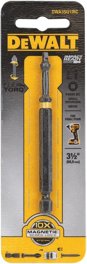 DEWALT DEW-DWAF3SQ1IR 3.5in Square 1 FLEXTORQ 1-Pack