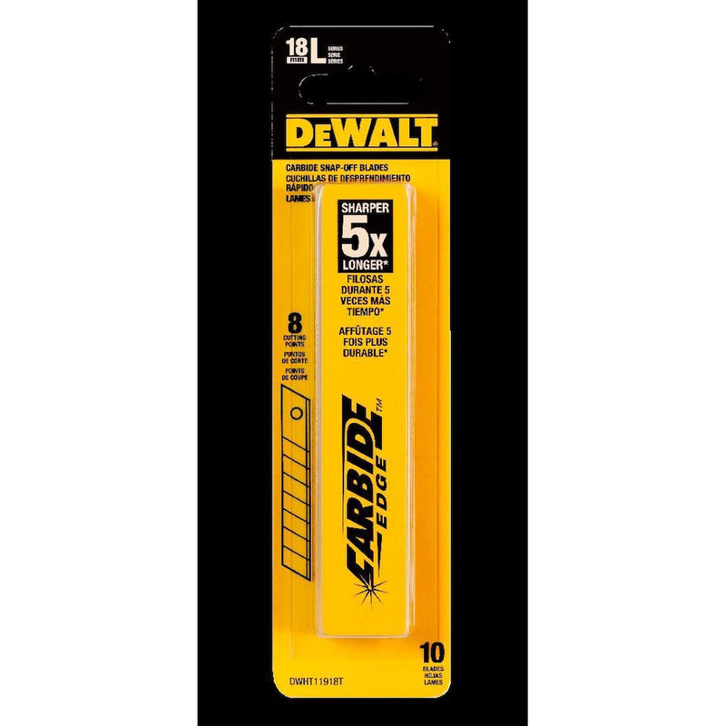 DEWALT DEW-DWHT11918T 18mm Utility Knife Blades 10 Pk
