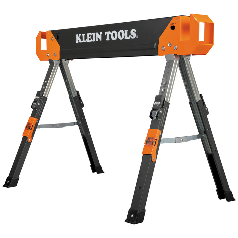 Klein Tools KLE-66188 Adjustable-Leg Folding Saw Horse and Jobsite Table, 1-Pack