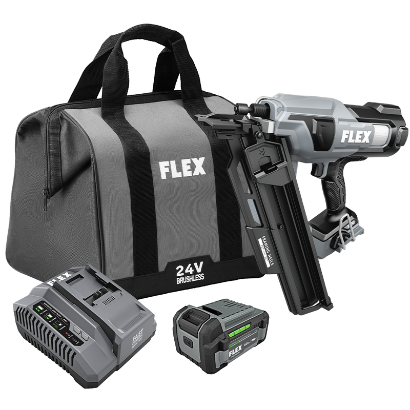 FLEX FL-FX4351A-1C 24V 21deg Framing Nailer 5.0Ah Kit