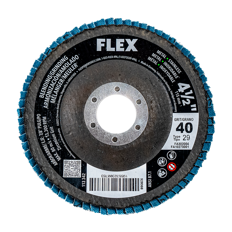 FLEX FL-FA302004 4-1/2in Blending/Grinding 40 Grit Flap Disc