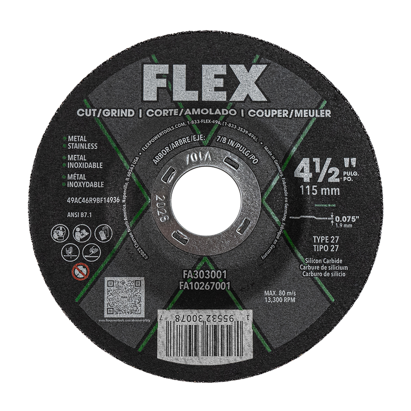 FLEX FL-FA303001 4-1/2in Combo Cut/Grind Disc