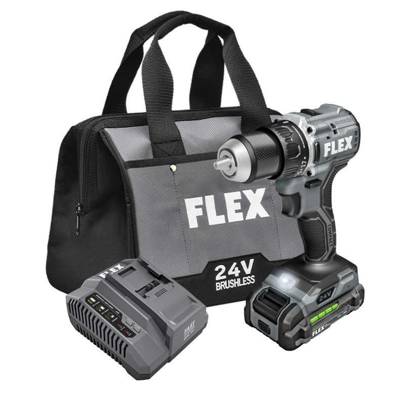 FLEX FL-FX1131-1A 24V 1/2in 2-Speed Compact Drill Driver 2.5Ah Kit