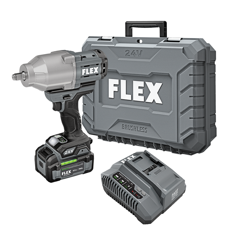 FLEX FL-FX1471-1C 24V 1/2in High Torque Impact Wrench 5.0Ah Kit