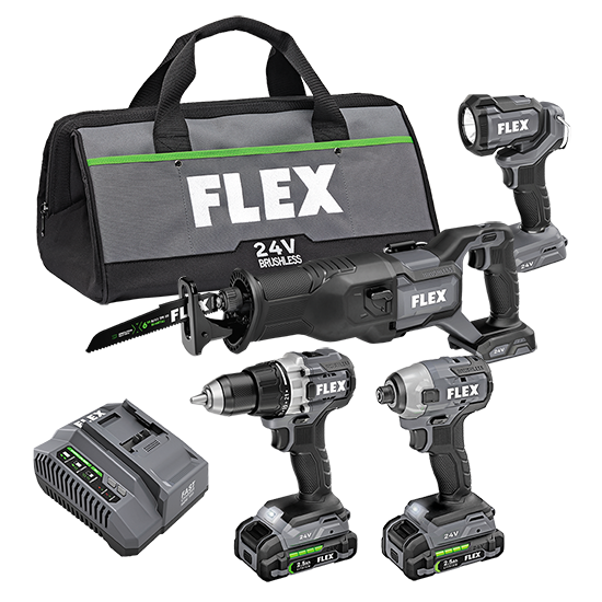 FLEX FL-FXM401-2A 24V 4-Tool Combo 2x 2.5Ah Kit