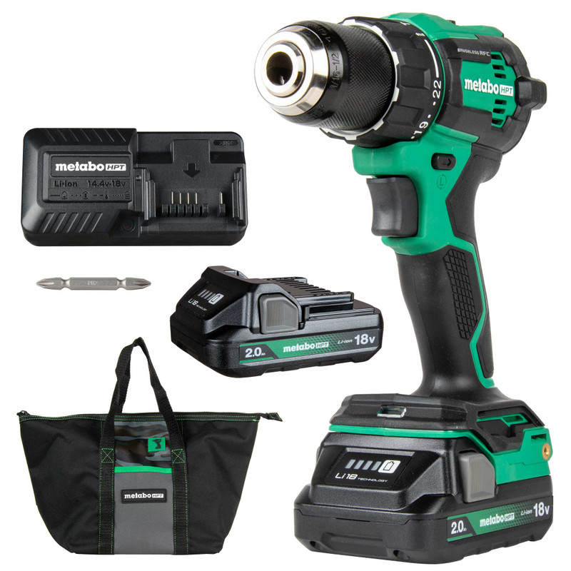 Metabo HPT HPT-DV18DEXM 18V Multivolt 2 x 2.0Ah Cordless Brushless Hammer Drill Kit