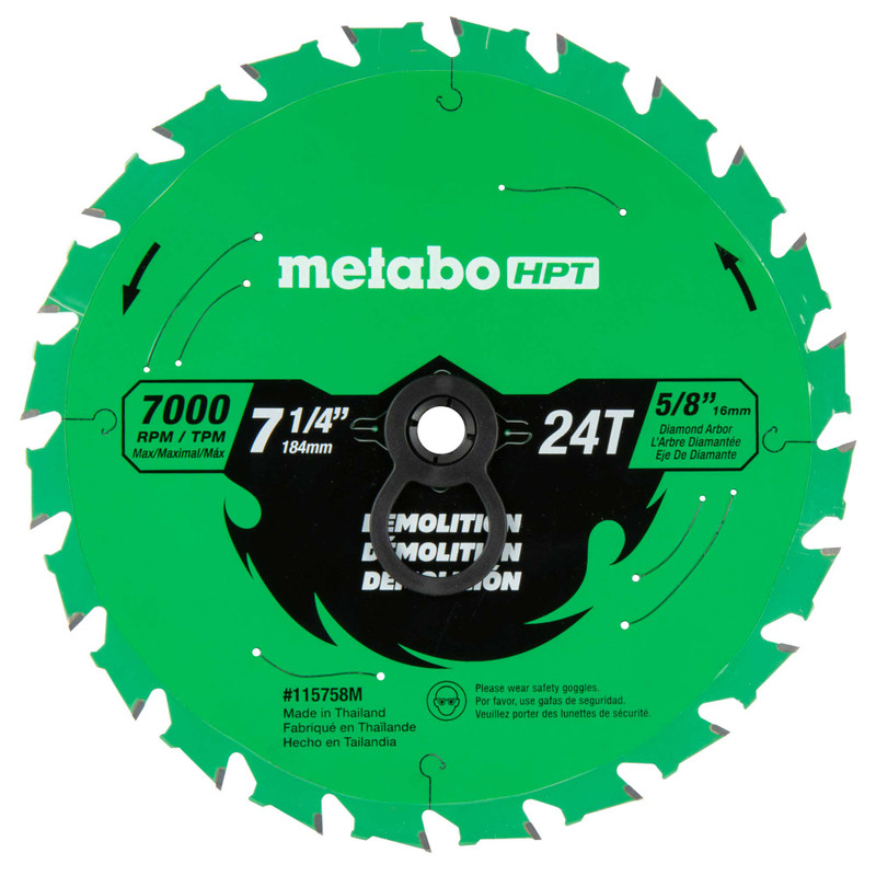 Metabo HPT HPT-115758M 7-1/4in 24-Tooth Demolition Saw Blade