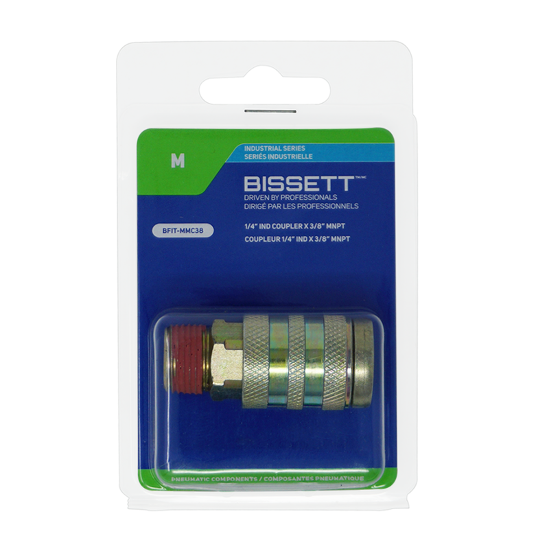 Bissett BIS-BFIT-MMC38 1/4in Industrial Coupler x 3/8in Male NPT