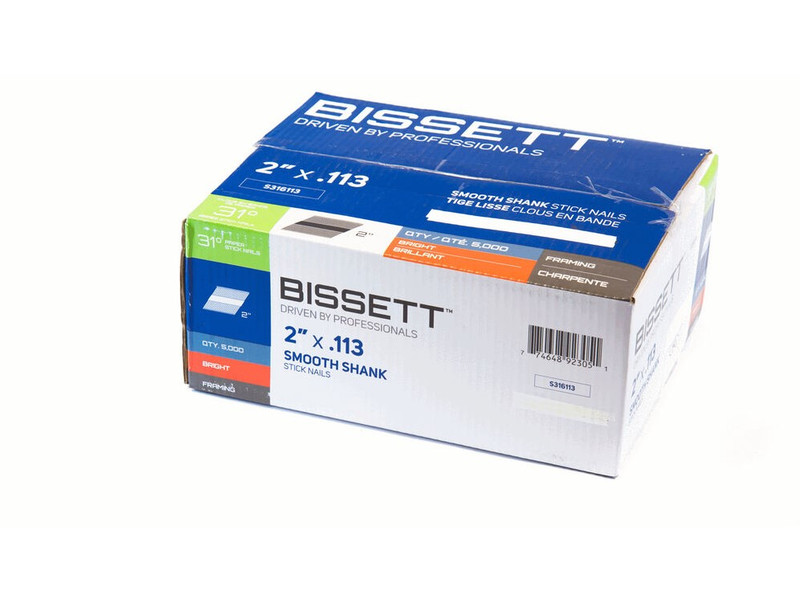 Bissett BIS-S316113 2in Smooth Shank Stick Nail 5M