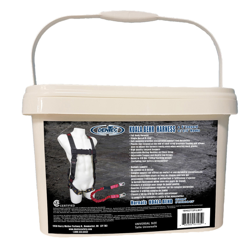 Dentec DEN-16H02772FILBKT Koala Behr Harness With Single D Universal Size In Pail