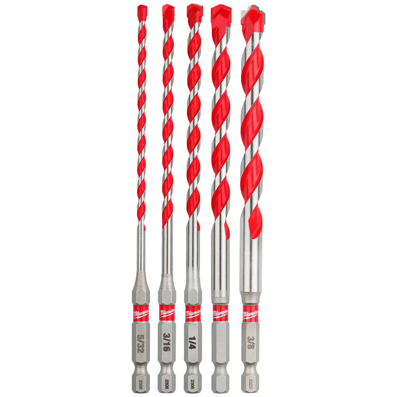 Milwaukee MIL-48-20-9051 Shockwave Impact Duty Carbide Hammer Drill Bit Set 5 Pieces