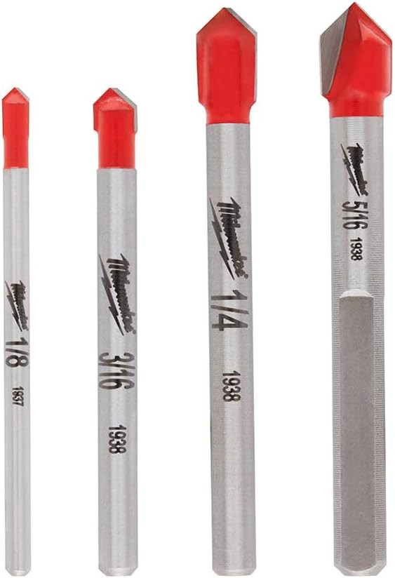Milwaukee MIL-48-20-8988 Glass And Tile Bit Set 4 Pieces
