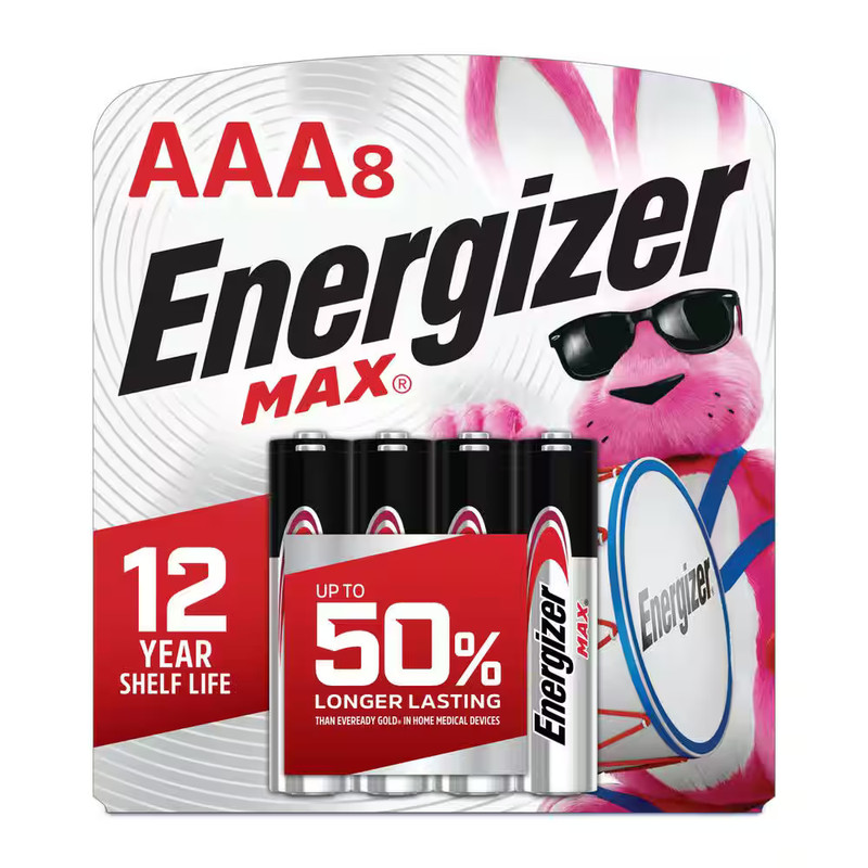 Energizer ENG-E92MP-8 Max AAA Alkaline Batteries 8 -Pack