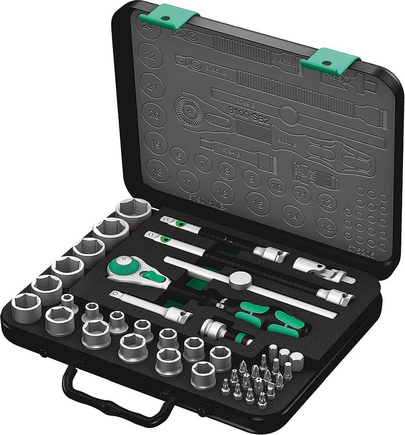 Wera Tools WERA-05003594001 8100 SB 2 Zyklop Speed Ratchet Set 3/8in Drive Metric 43 Pieces