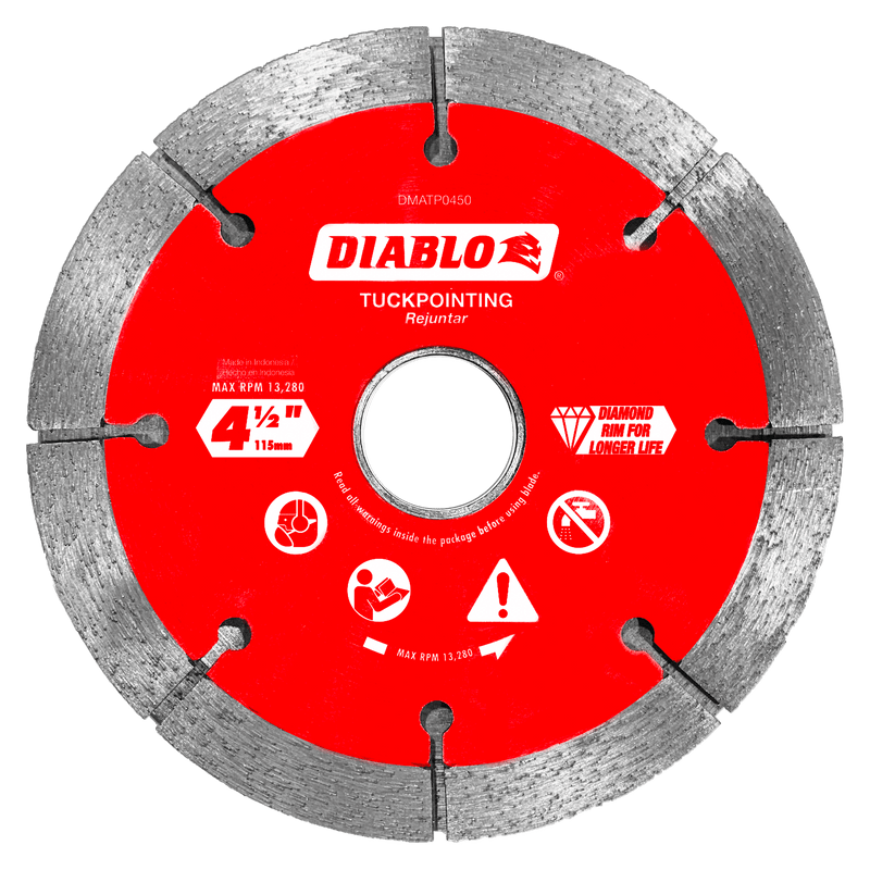 Diablo FRE-DMATP0450 4-1/2in Diamond Rim Tuck Point Masonry Disc