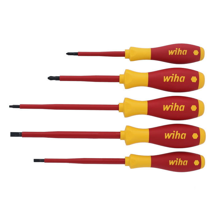 Wiha Tools WIHA-32059 Insulated Soft Finish Slotted/Phillips/Square Screwdriver Set 5 Pieces