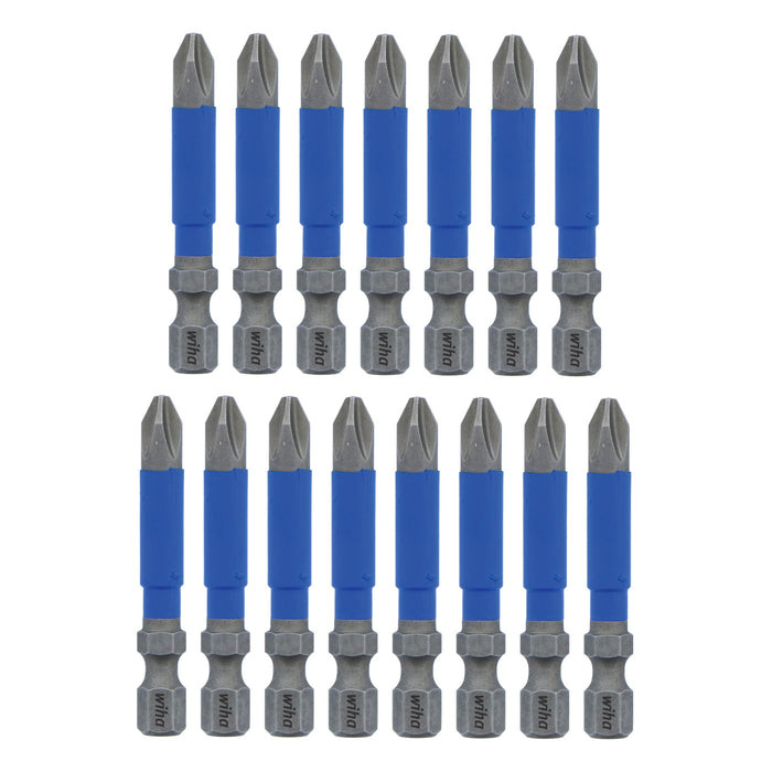 Wiha Tools WIHA-70242 Phillips #2 x 2in Terminator Blue Impact Bit 15 Pack