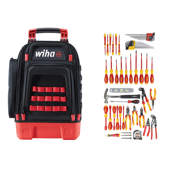 Wiha Tools WIHA-91872 Master Electrician's Insulated Tool Kit In Heavy Duty Backpack 59 Pieces