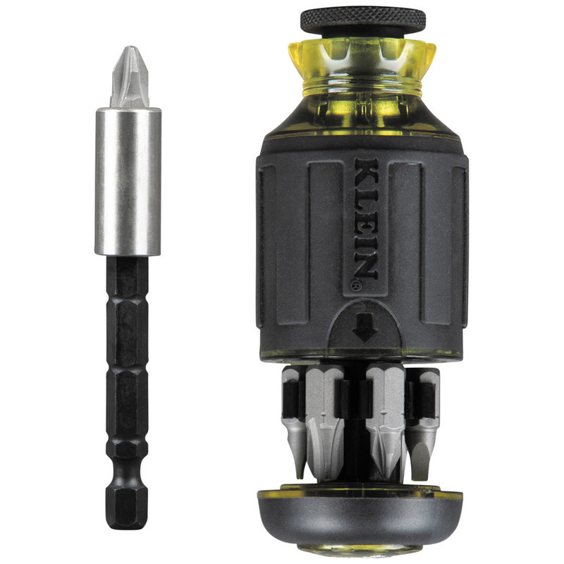Klein Tools KLE-32308 8-in-1 Multi-Bit Adjustable Length Stubby Screwdriver