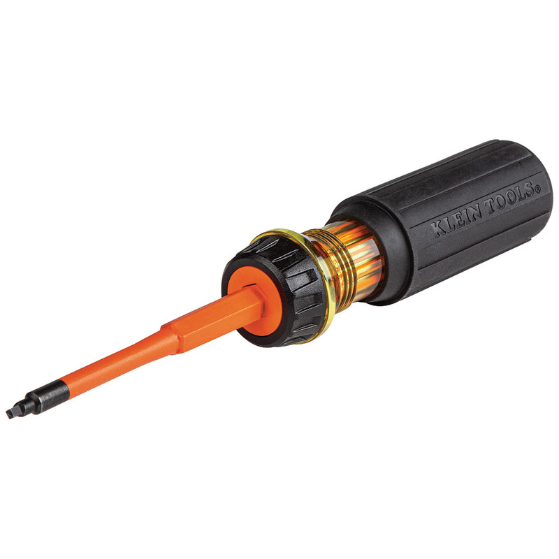 Klein Tools KLE-32287 2-in-1 Square Bit #1 and #2 Flip-Blade Insulated Screwdriver