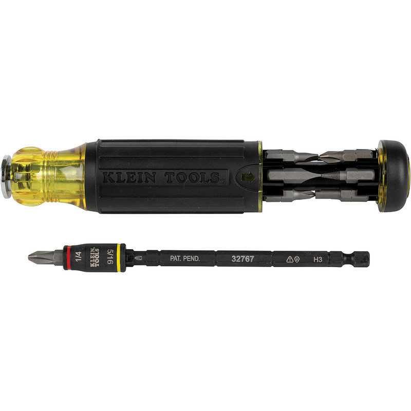 Klein Tools KLE-32304 14-in-1 HVAC Adjustable-Length Impact Screwdriver With Flip Socket