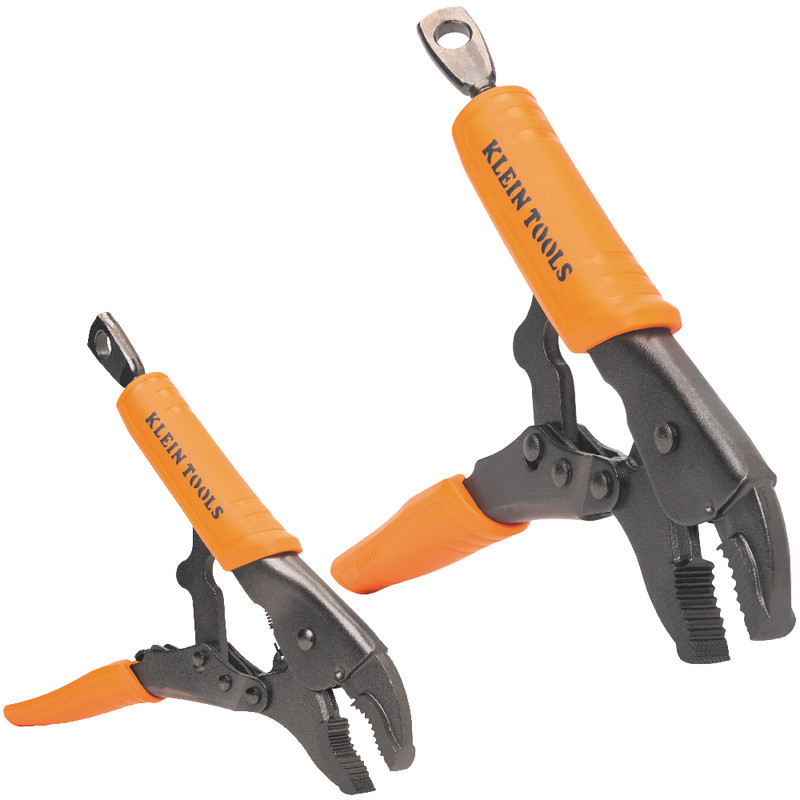 Klein Tools KLE-38660 7in And 10in Curved Jaw Locking Pliers 2 Piece Set
