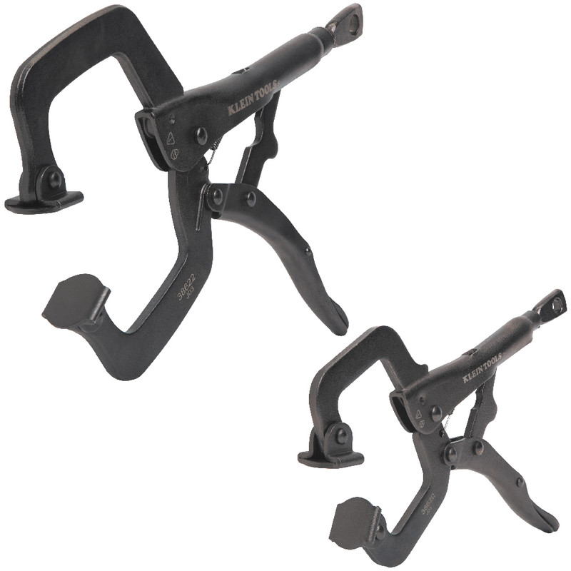 Klein Tools KLE-38662 6in And 11in C-Clamp Locking Pliers With Swivel Jaws 2 Piece Set