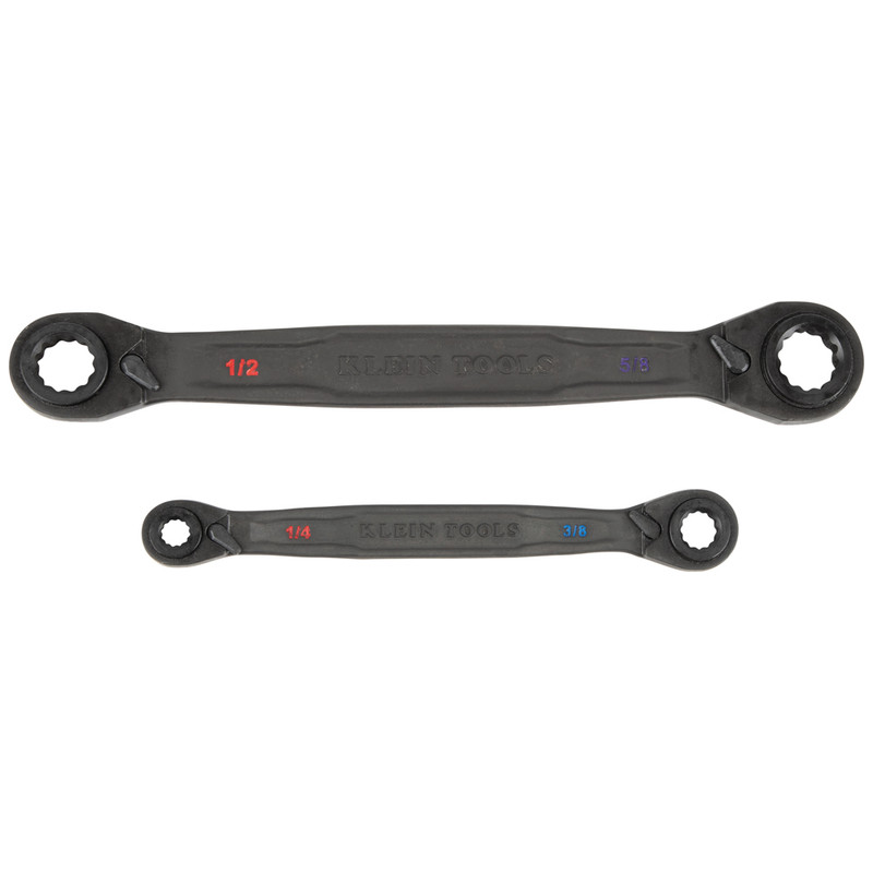 Klein Tools KLE-68216 SAE 4-in-1 Ratcheting Wrench 2-Piece Set