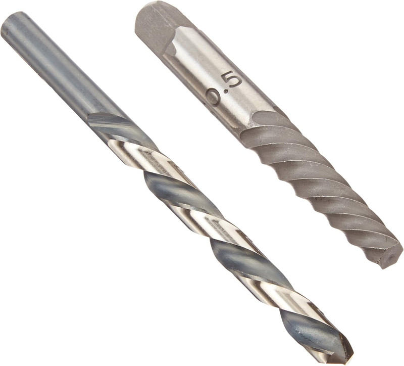 Champion CHAMP-6556 Combination HSS X1-5 Screw Extractor And XL5LH-19/64 HSS Drill Brute Platinum