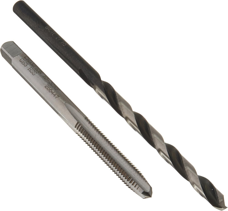 Champion CHAMP-6544 135-Degree Split Point Combination HSS 308-10-32 Plug Tap And XL5-21 HSS Drill Brute Platinum