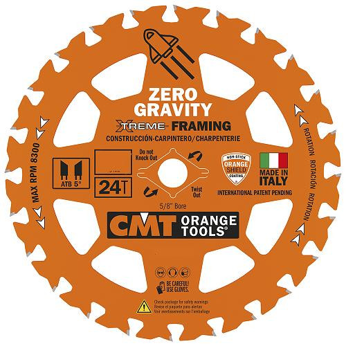 CMT Orange Tools CMT-25032406 Zero Gravity Framing 6-1/2in x 5/8in 24 Teeth