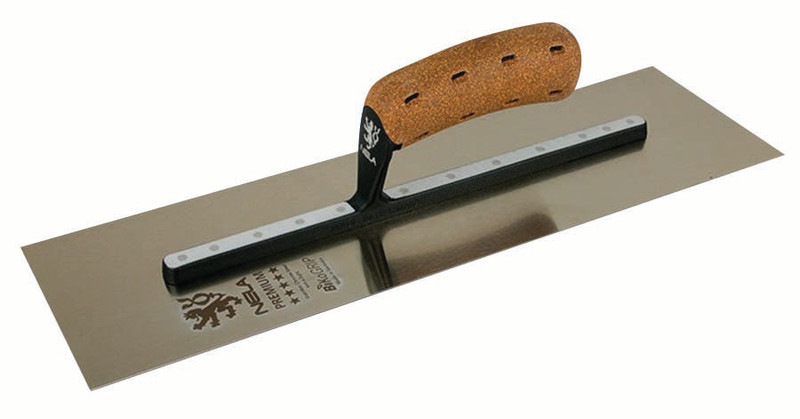 NELA NL-10404011BK 4.5in x 16in Premium Flat Finishing Trowel with BikoGRIP Cork Handle