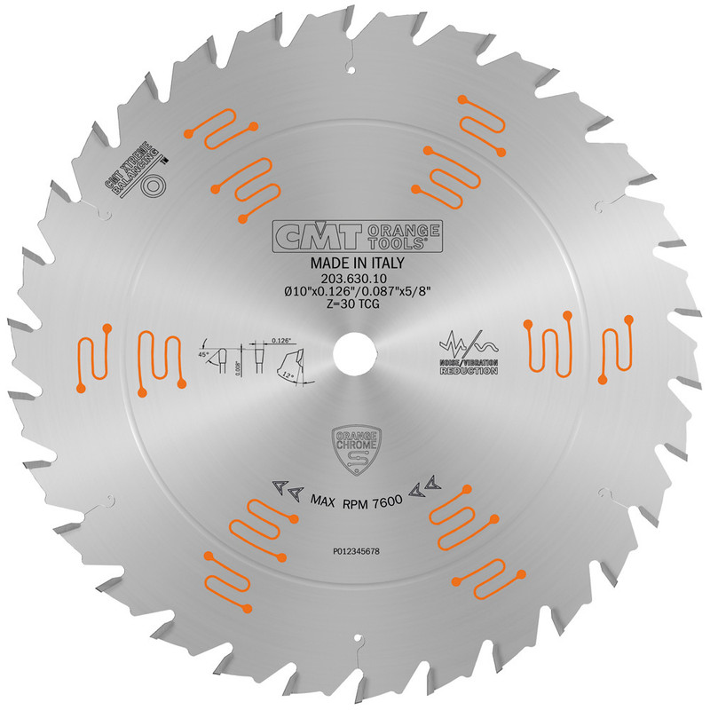 CMT Orange Tools CMT-20363010 10in x 5/8in Heavy-Duty Glue Line Ripping Blade