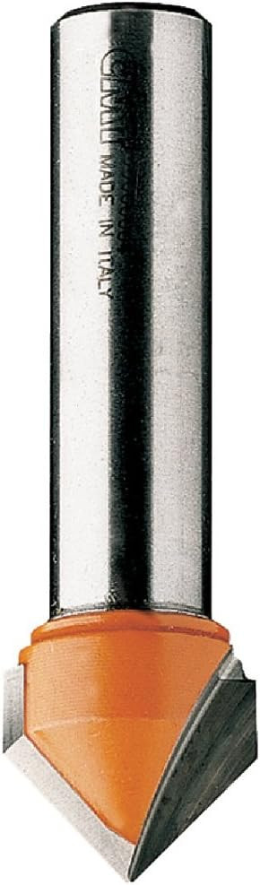 CMT Orange Tools CMT-81506411 1/4in Dia. x 1-1/2in Solid Carbide 90 Degree V-Grooving Router Bit