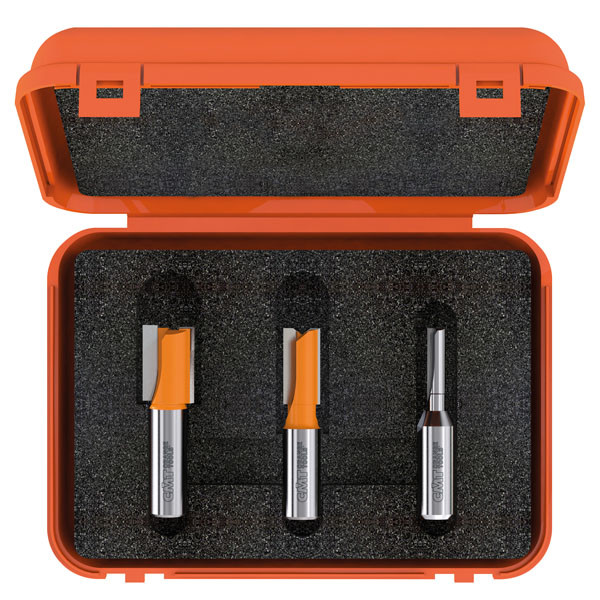 CMT Orange Tools CMT-81150111 1/2in Shank Plywood Groove Bit Set 3 Pieces