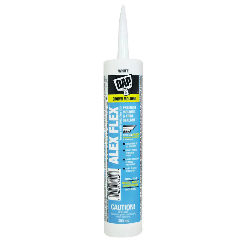 DAP DAP-78542 Alex Flex Premium Molding And Trim Acrylic Latex Siliconized Sealant White 300ml