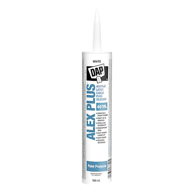 DAP DAP-74270 Alex Plus All Purpose Acrylic Latex Caulk Plus Silicone White 300ml