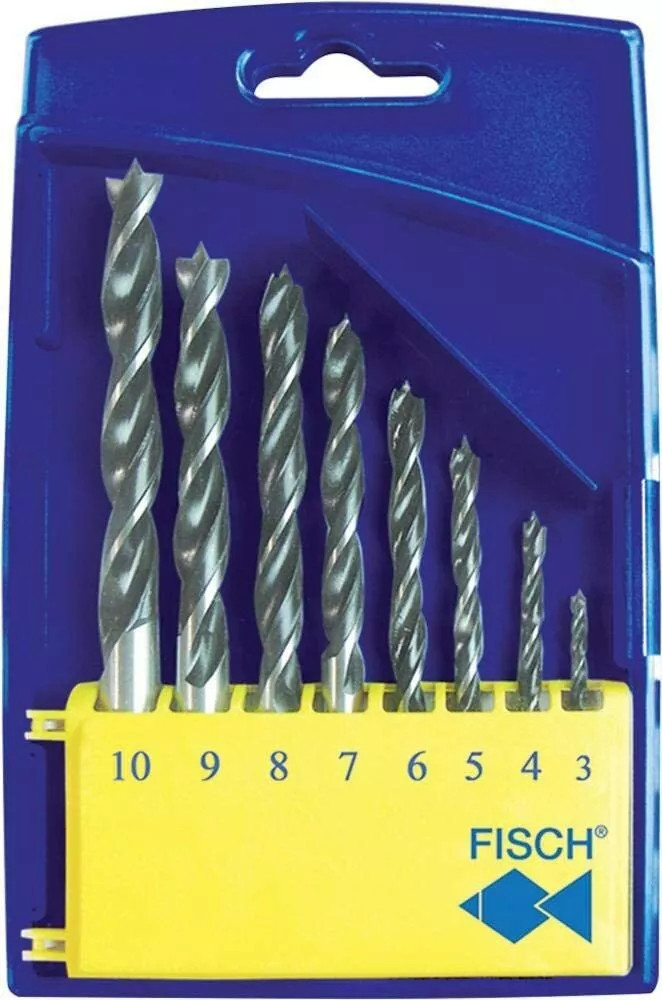Fisch FISCH-F01200008K HSS Brad Point Drill Bit Set Metric 8-Pieces