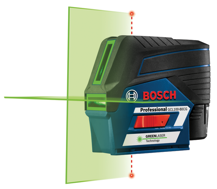 Bosch BOS-GCL100-80CG 12V Max Connected Green-Beam Cross-Line Laser With Plumb Points