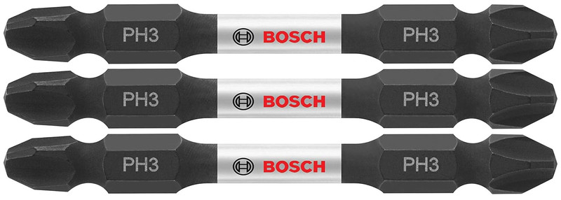 Bosch BOS-ITDEPH32503 Impact Tough 2.5in Phillips Number 3 Double Ended Bits 3 Pack