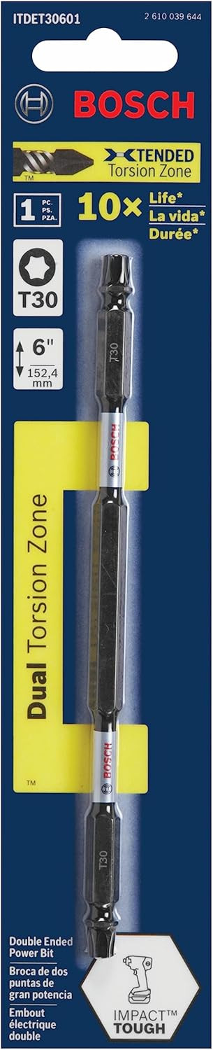 Bosch BOS-ITDET30601 Impact Tough 6in Torx 30 Double Ended Bits