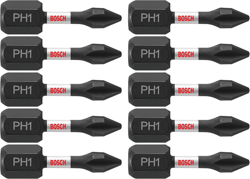 Bosch BOS-ITPH1105 Impact Tough 1in Phillips Number 1 Insert Bits 5 Pieces