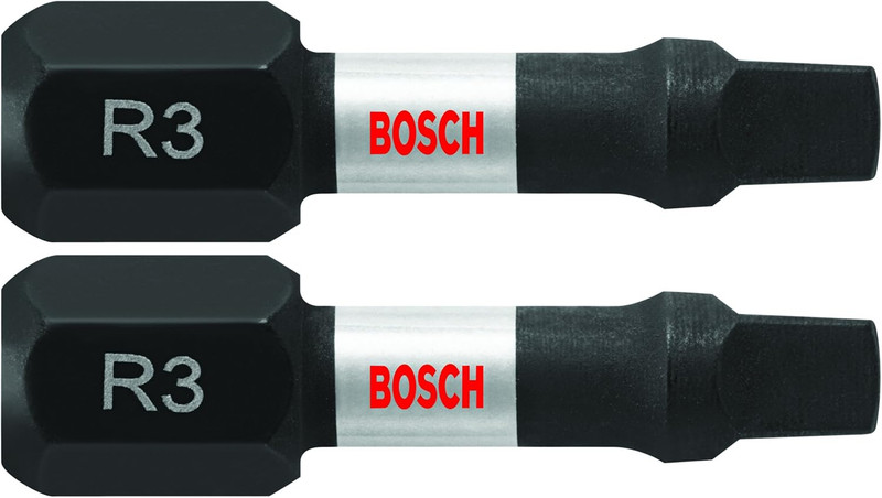 Bosch BOS-ITSQ3102 1in Impact Tough Square 3 Insert Bits 2 Pack