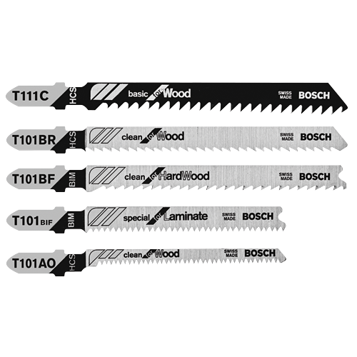 Bosch BOS-TPW005 Pro-Wood T-Shank Jig Saw Blade 5 Piece Set
