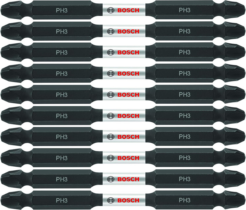Bosch BOS-ITDEPH335B Impact Tough 3.5in Phillips Number 3 Double Ended Bits 10 Pieces