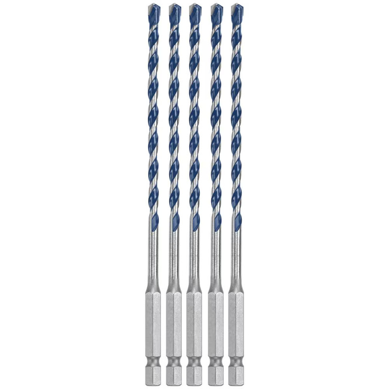 Bosch BOS-HCBG0405 3/16inx6in BlueGranite Turbo Carbide Hammer Drill Bits 5 Pieces