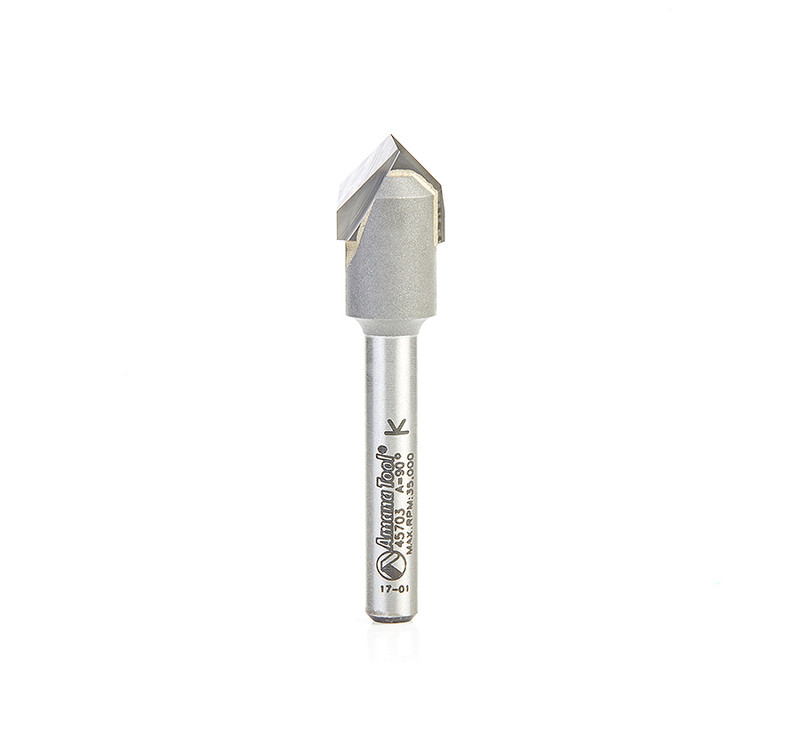 Amana AMA-45703 90 Degree x 1/2in Dia Carbide Tipped Zero Point V-Groove