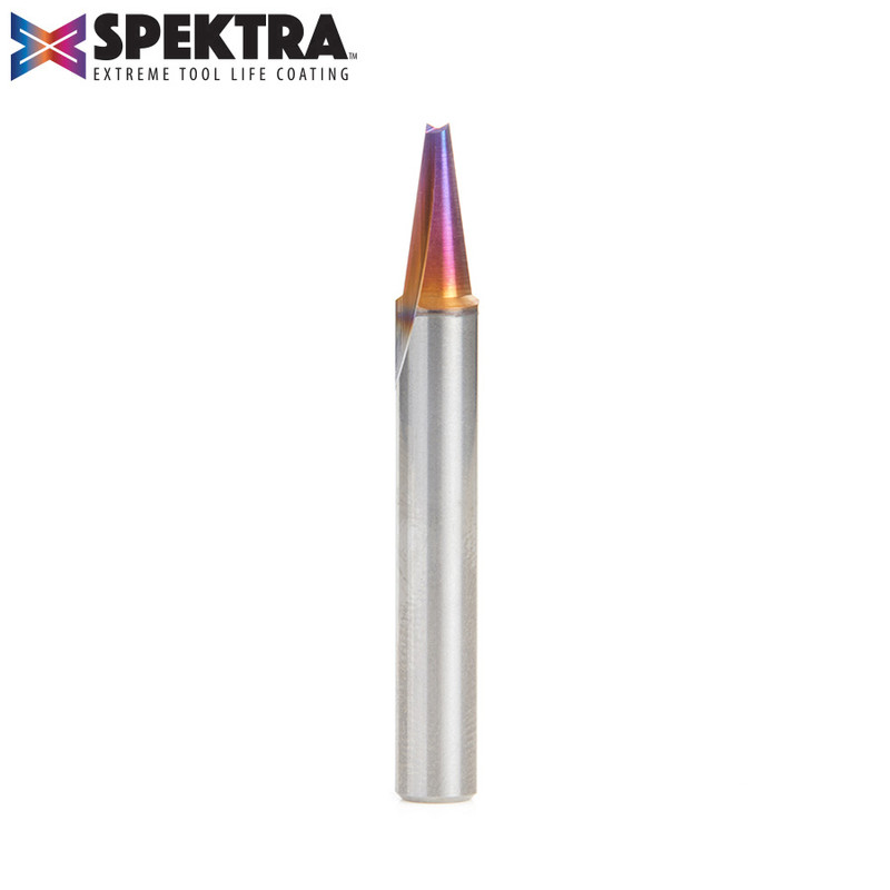 Amana AMA-45780-K Spektra 15 Degree x 3/16in Dia. Solid Carbide V Groove Engraving Extreme Tool Life Coated Router Bit